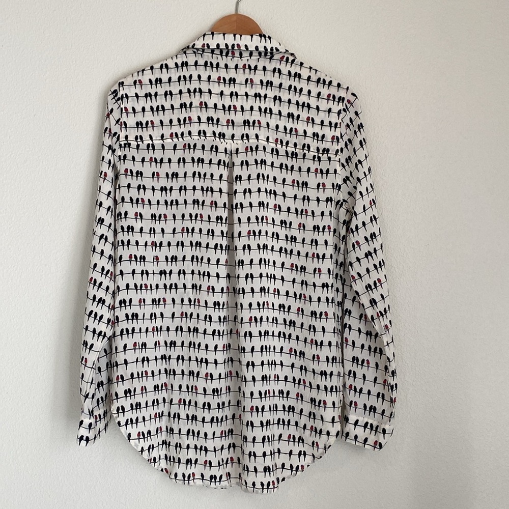 Jane and Delany birds on a wire button down shirt - Picture 3 of 7
